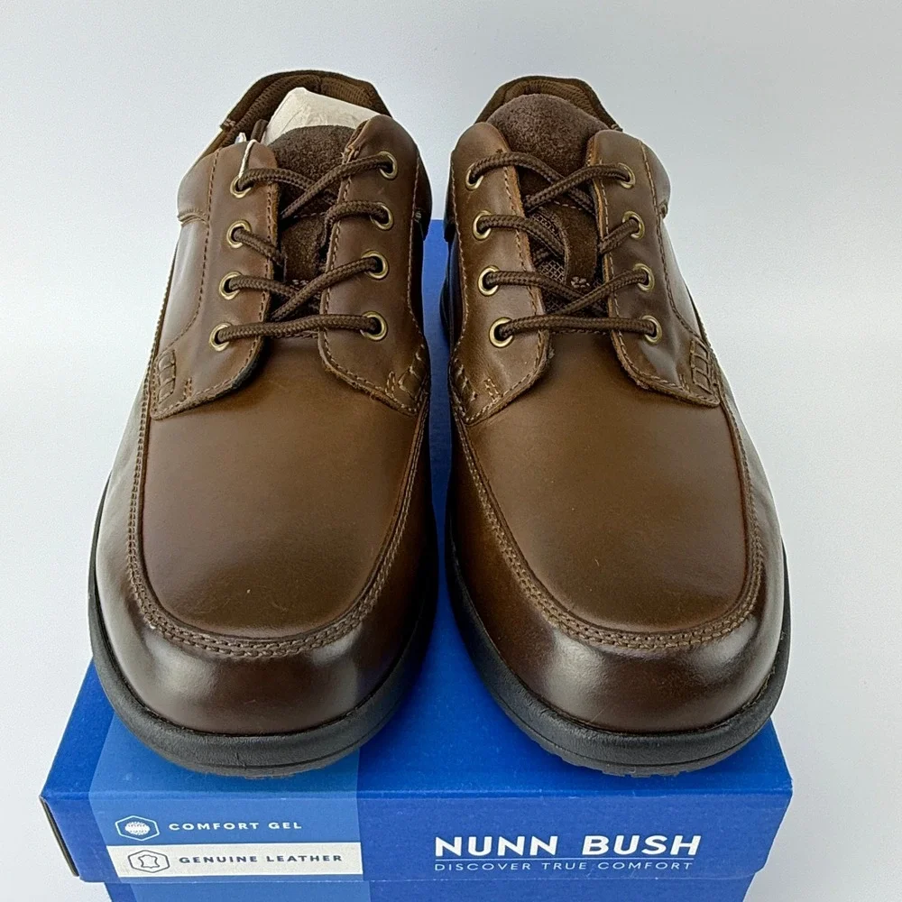 Nunn Bush Cam Oxford Dress Shoes Mens 10 M Brown Leather Comfort Gel NIB